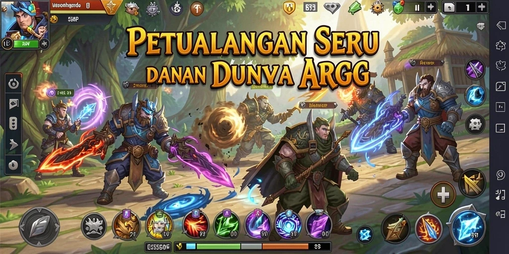 Screenshot aksi seru dalam permainan ARPG 55RP.