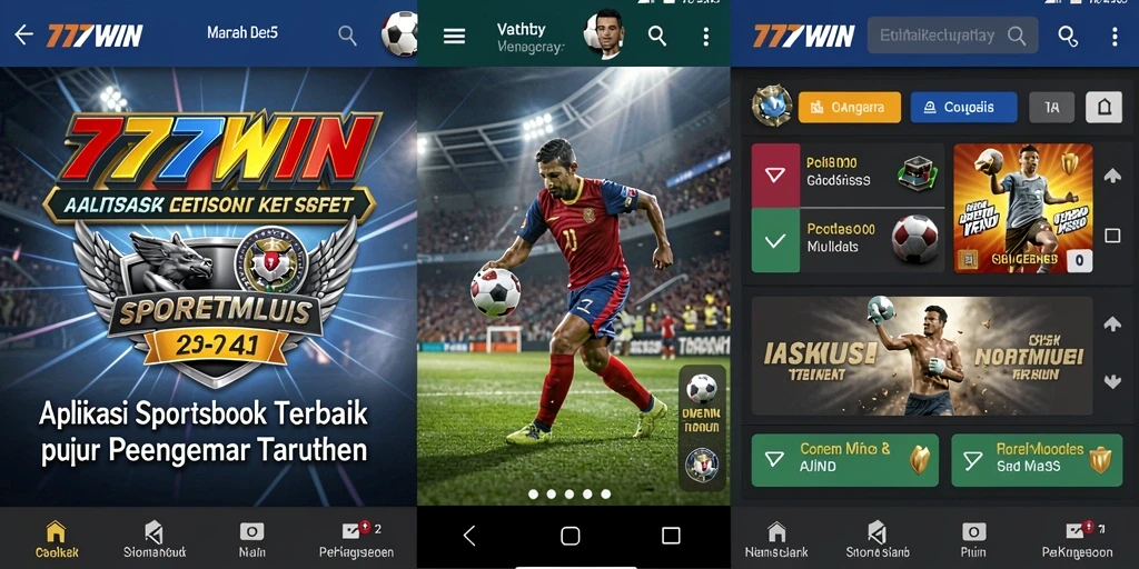 Tampilan aplikasi 777WIN yang menarik dengan berbagai pilihan taruhan olahraga.