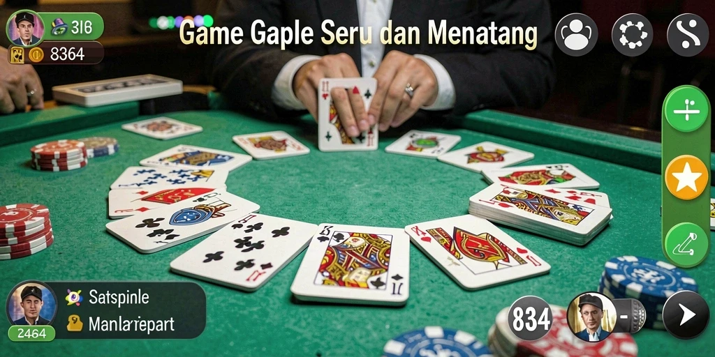 Tampilan gameplay Gaple yang menarik dan interaktif.
