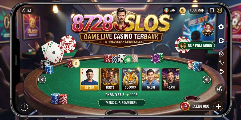 Screenshot gameplay 8728SLOTS menunjukan antusiasme pemain di Live Casino.