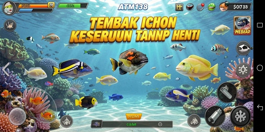 Screenshot menampilkan pengalaman seru dalam permainan Tembak Ikan.