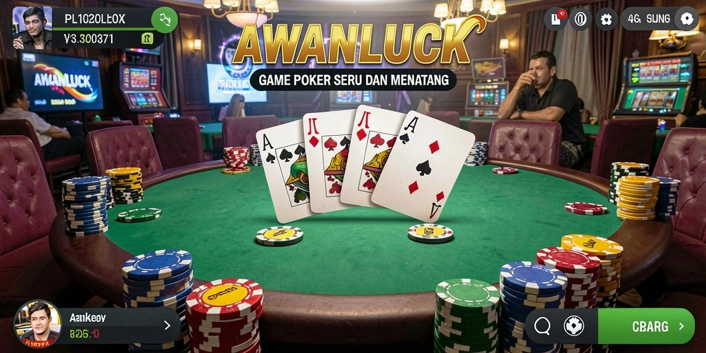 Tampilan menarik gameplay poker di AWANLUCK.