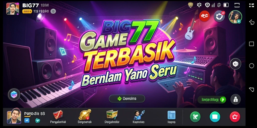 Tangkapan layar gameplay menarik dari BIG77 dengan pengguna memainkan alat musik.