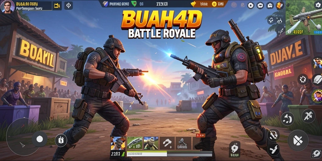 Tampilan gameplay seru dalam pertarungan Battle Royale BUAH4D.