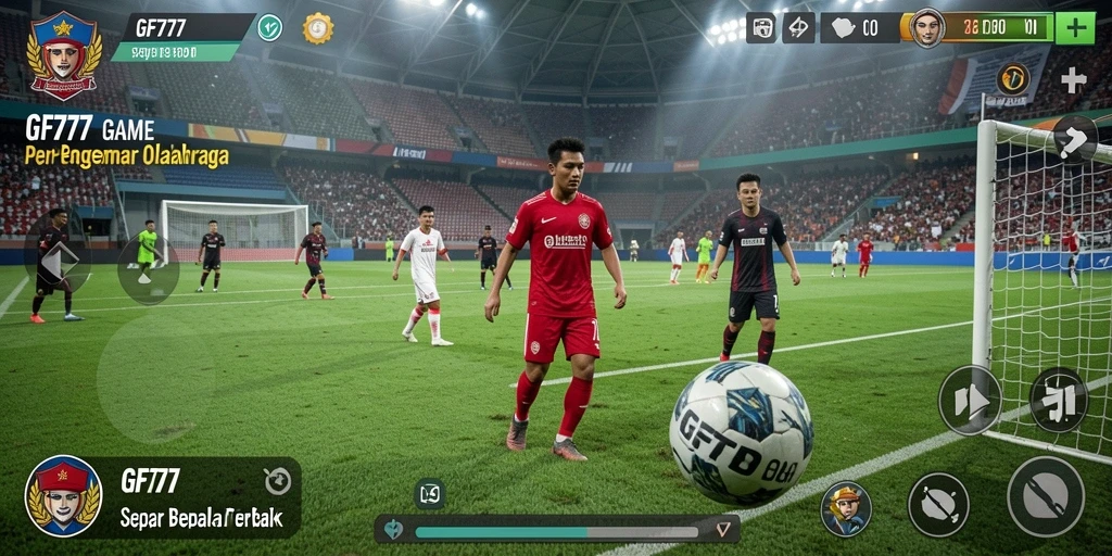 Tangkapan layar menunjukkan gameplay sepak bola yang menarik dari GF777.