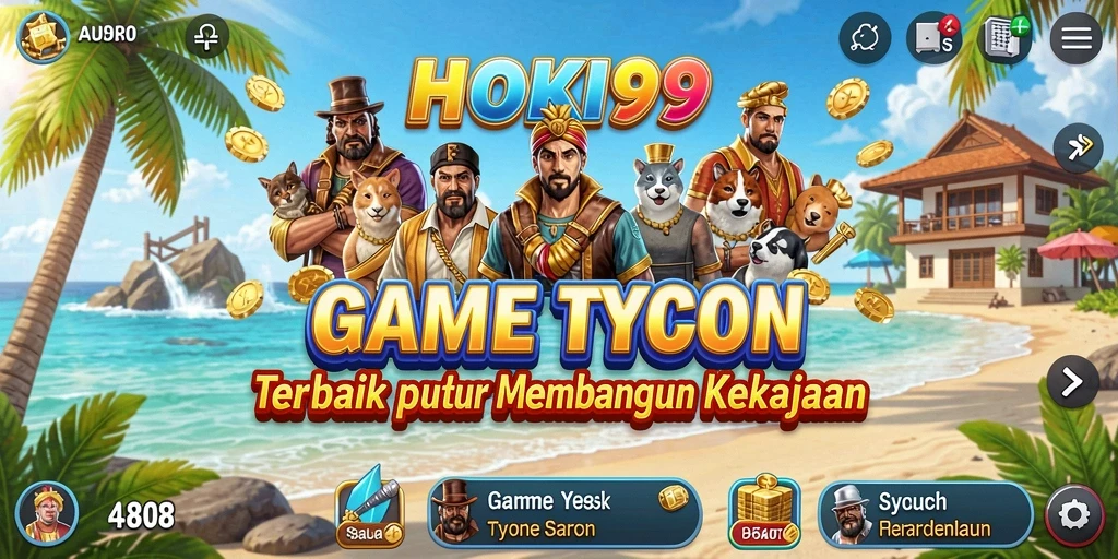 Screenshot gameplay HOKI99 menampilkan aktivitas membangun bisnis yang seru.