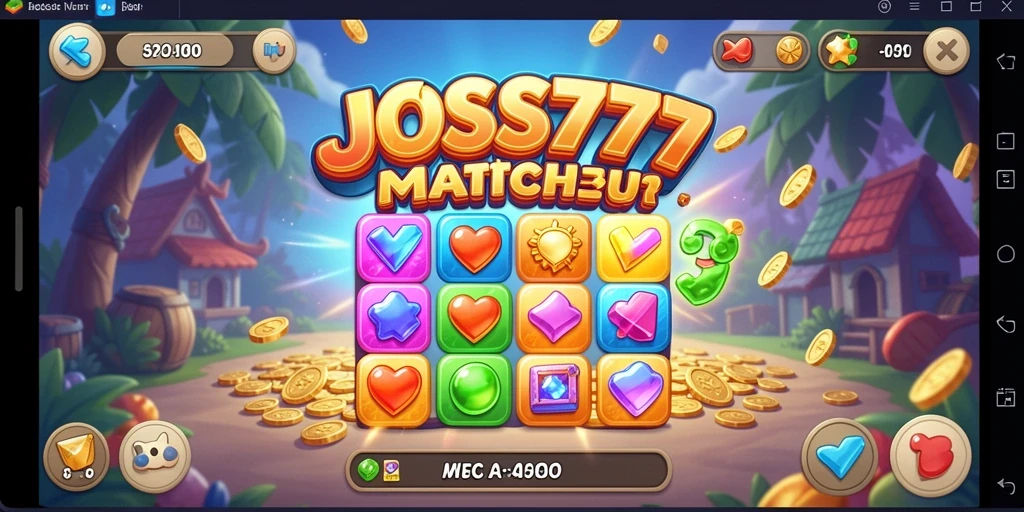 Tangkapan layar dari gameplay seru JOSS777, permainan Match-3 yang mengasyikkan.