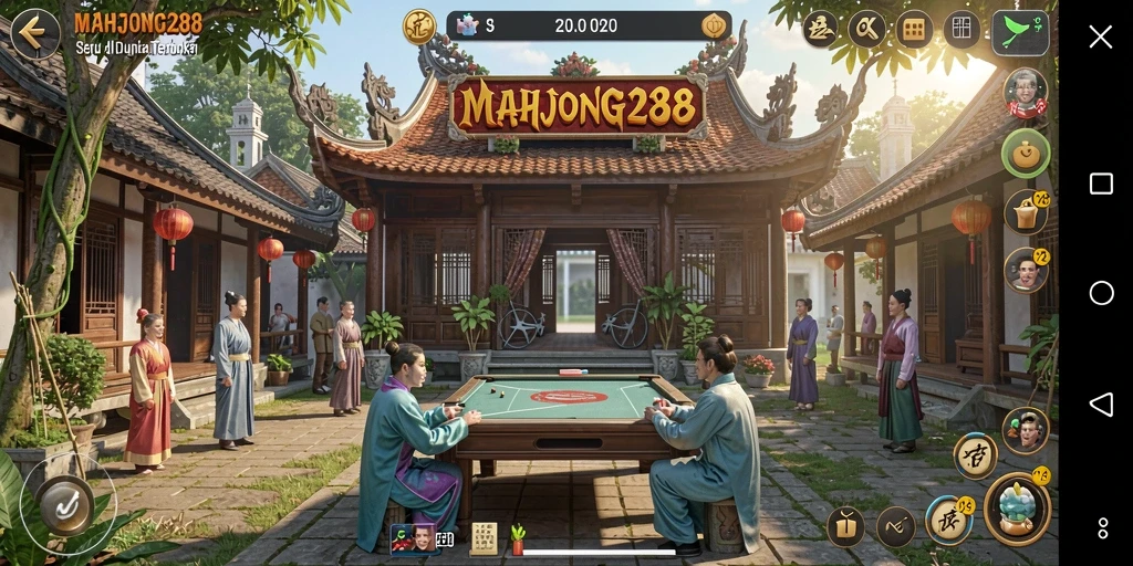 Screenshot gameplay MAHJONG288 menampilkan keindahan dunia terbuka yang menakjubkan.