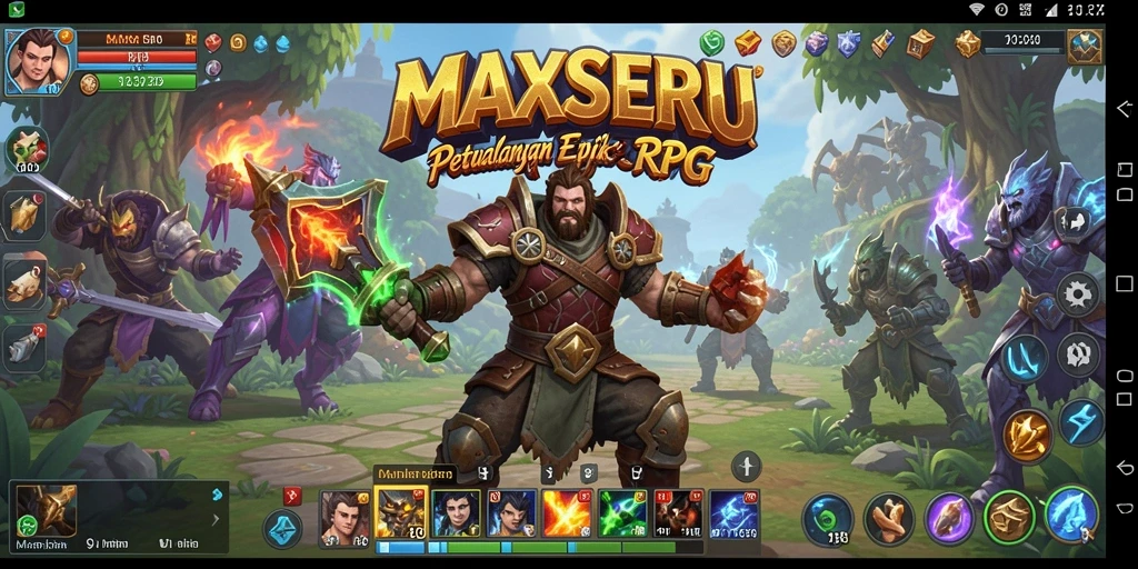 Tampilan gameplay seru dari MAXSERU di dunia RPG yang menakjubkan.