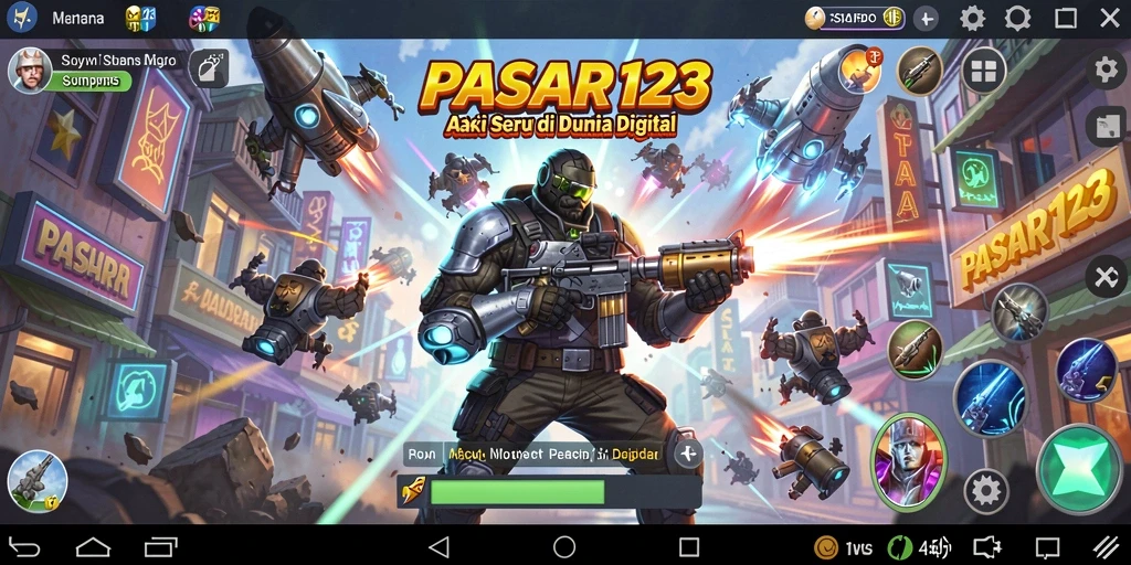 Screenshot PASAR123 menunjukkan aksi mendebarkan saat berperang.