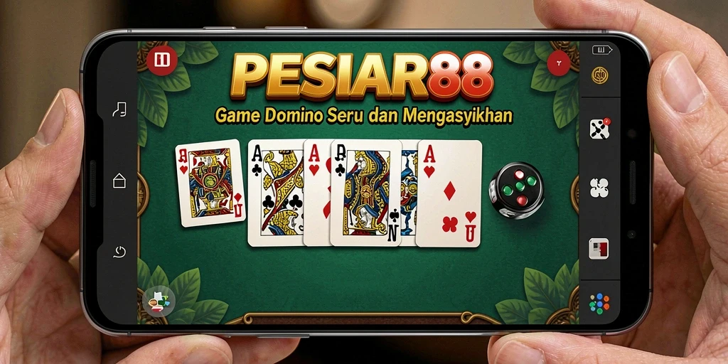 Screenshot utama PESIAR88 menampilkan serunya permainan Domino.