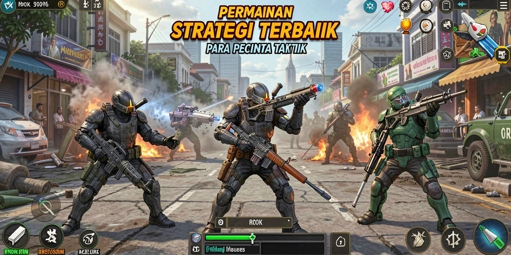 Screenshot gameplay RPOK dengan aksi strategi yang intens.