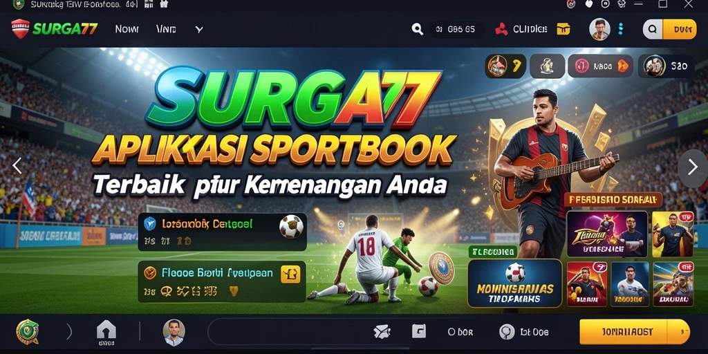 Tampilan layar utama SURGA77 dengan opsi taruhan olahraga.