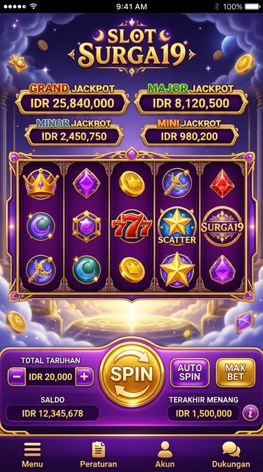 Tampilan utama surga19 yang menarik dan informatif.